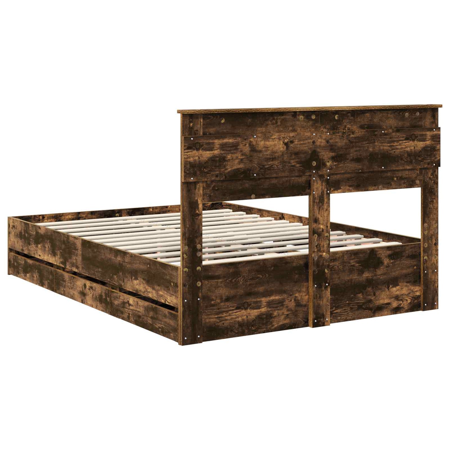 vidaXL Bettrahmen Geräucherte Eiche 150 x 200 cm Ingenieurs Holz