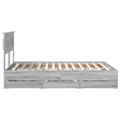 vidaXL Bettrahmen Graues Sonoma 140 x 190 cm Ingenieurs Holz