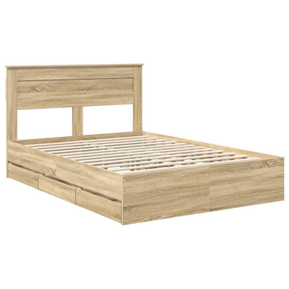 vidaXL Bettrahmen Sonoma-Eiche 140 x 200 cm Ingenieurs Holz