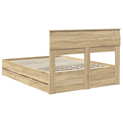 vidaXL Bettrahmen Sonoma-Eiche 140 x 200 cm Ingenieurs Holz
