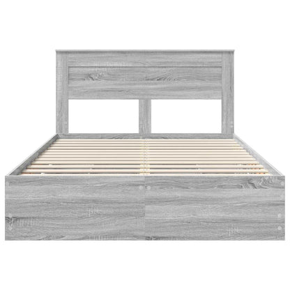 vidaXL Bettrahmen Graues Sonoma 140 x 200 cm Ingenieurs Holz