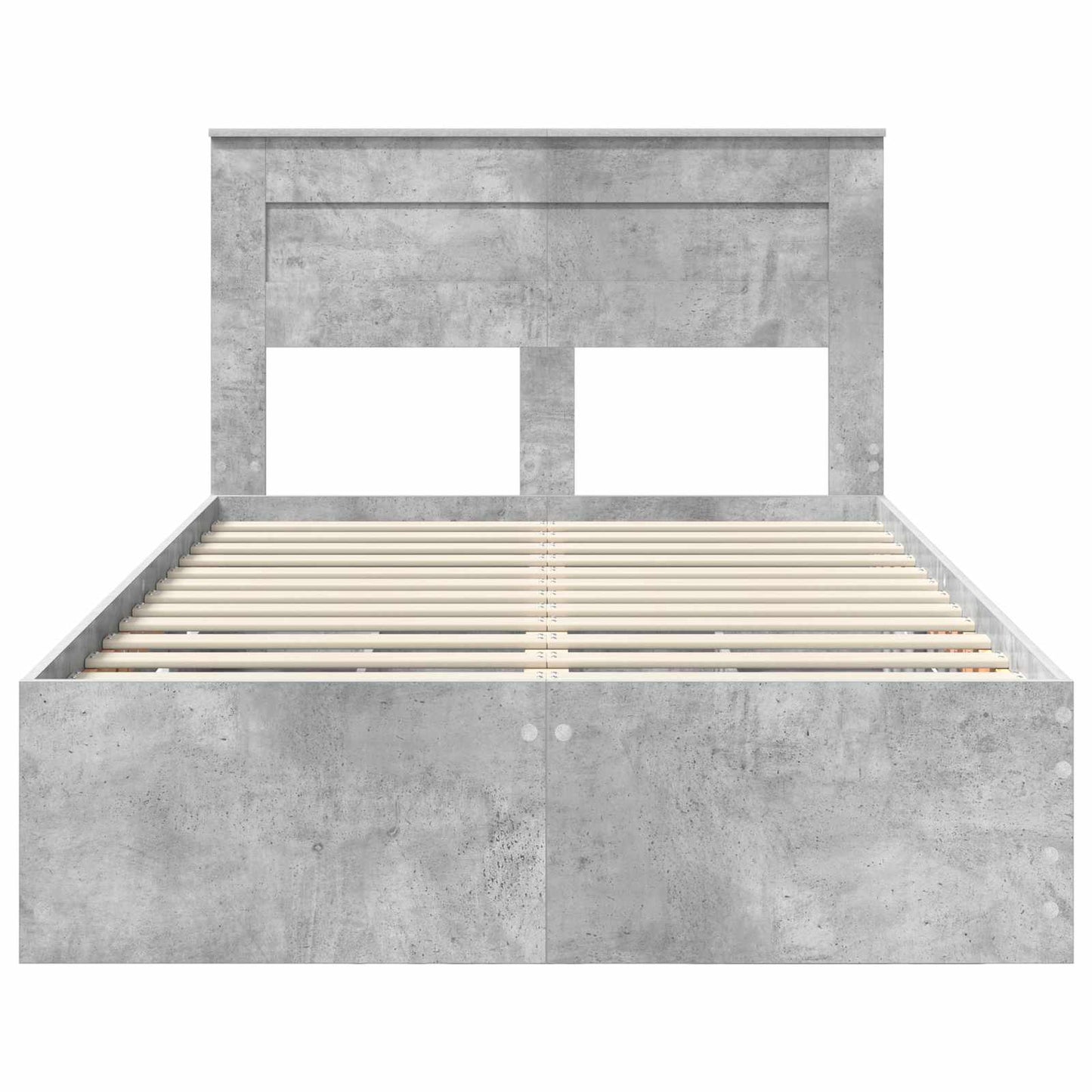 vidaXL Bettrahmen mit Kopfteil Beton Grau 135 x 190 cm Ingenieurs Holz
