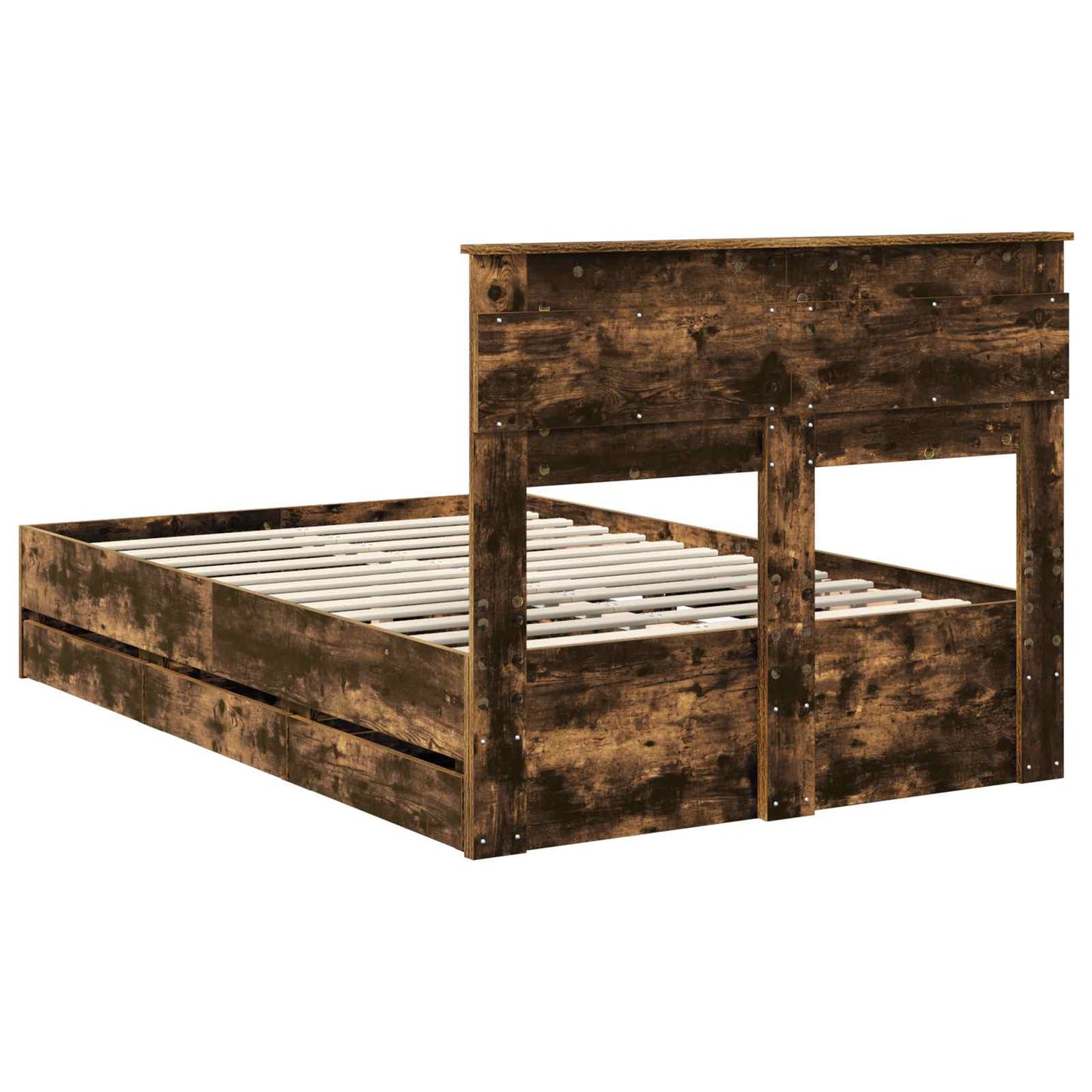 vidaXL Bettrahmen Geräucherte Eiche 120 x 200 cm Ingenieurs Holz