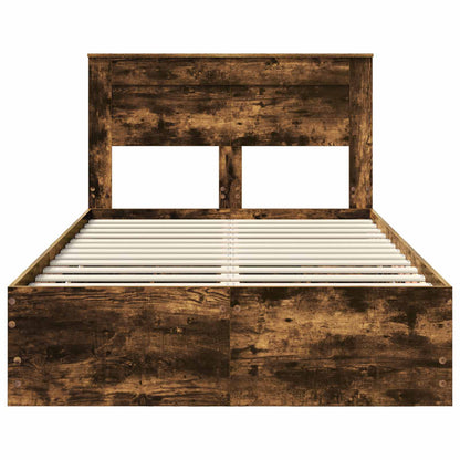vidaXL Bettrahmen Geräucherte Eiche 120 x 200 cm Ingenieurs Holz