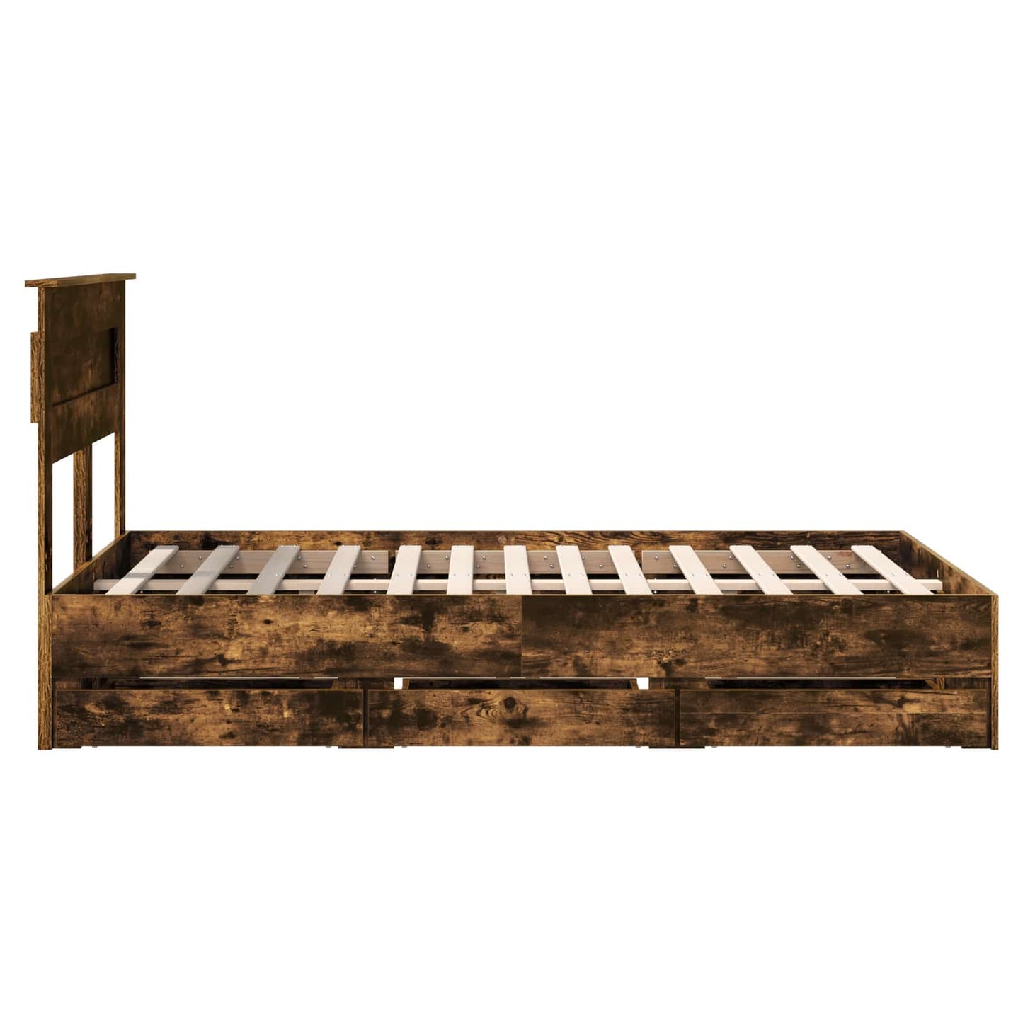 vidaXL Bettrahmen Geräucherte Eiche 120 x 200 cm Ingenieurs Holz