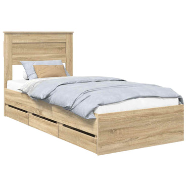 vidaXL Bettrahmen Sonoma-Eiche 100 x 200 cm Ingenieurs Holz