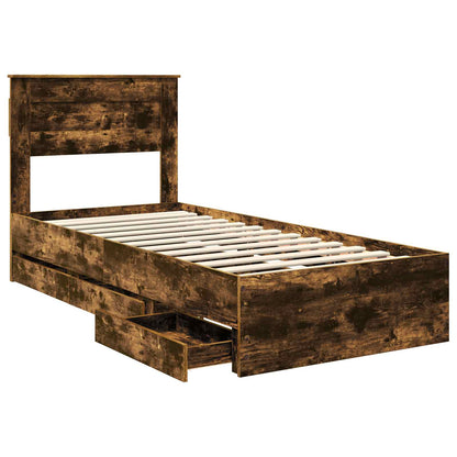 vidaXL Bettrahmen Geräucherte Eiche 100 x 200 cm Ingenieurs Holz