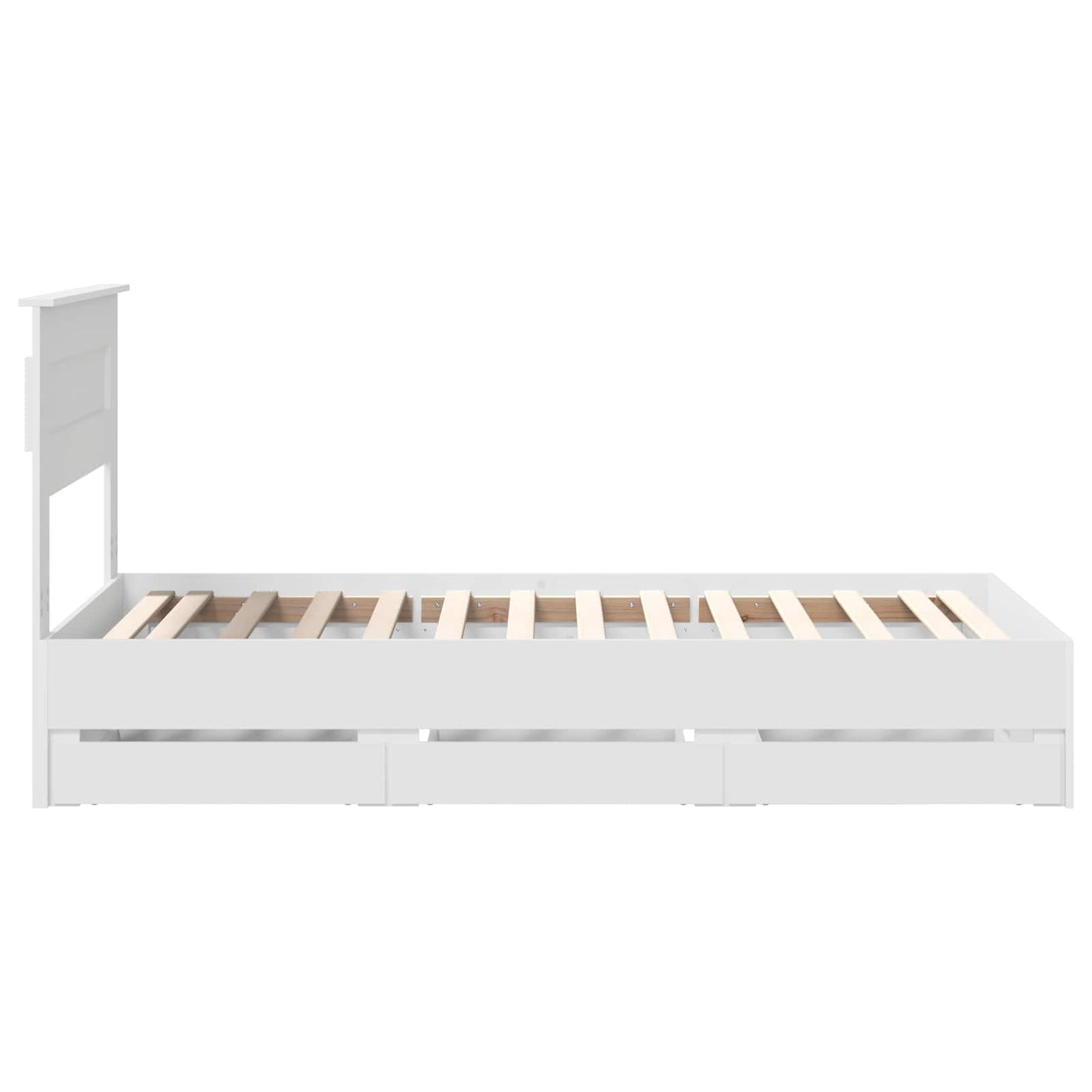 vidaXL Bettrahmen mit Schubladen Weiß 90 x 190 cm Ingenieurs Holz