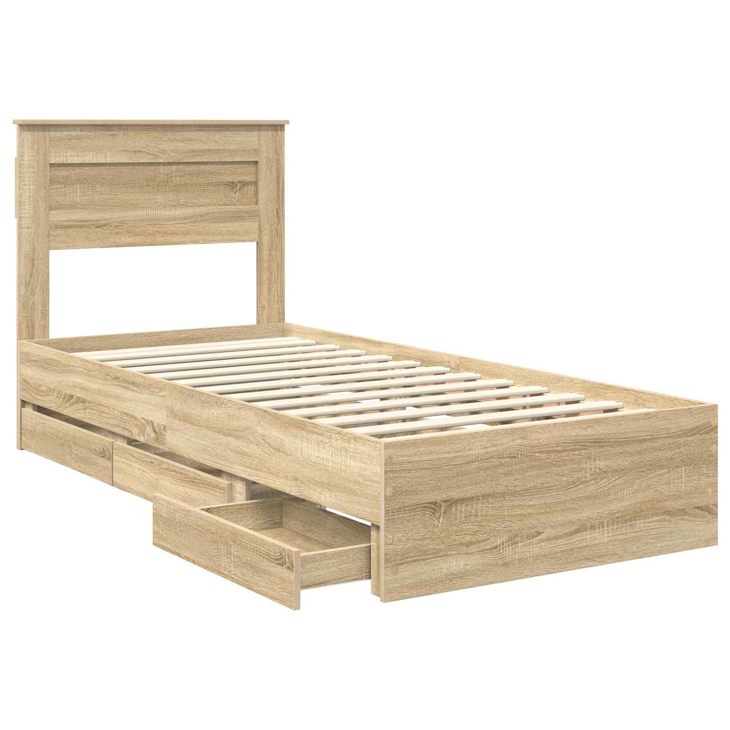 vidaXL Bettrahmen Sonoma-Eiche 90 x 190 cm Ingenieurs Holz