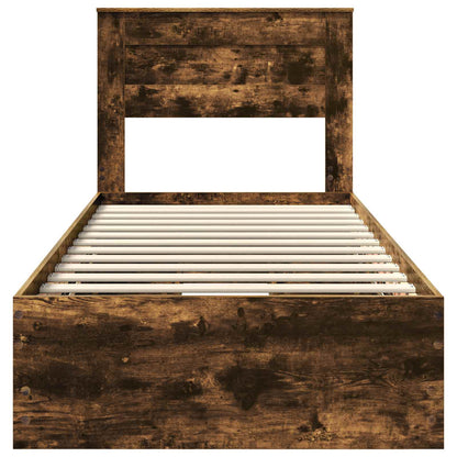 Bettrahmen Geräucherte Eiche 90 x 190 cm Ingenieurs Holz
