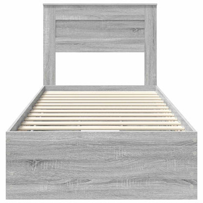 vidaXL Bettrahmen Graues Sonoma 90 x 190 cm Ingenieurs Holz