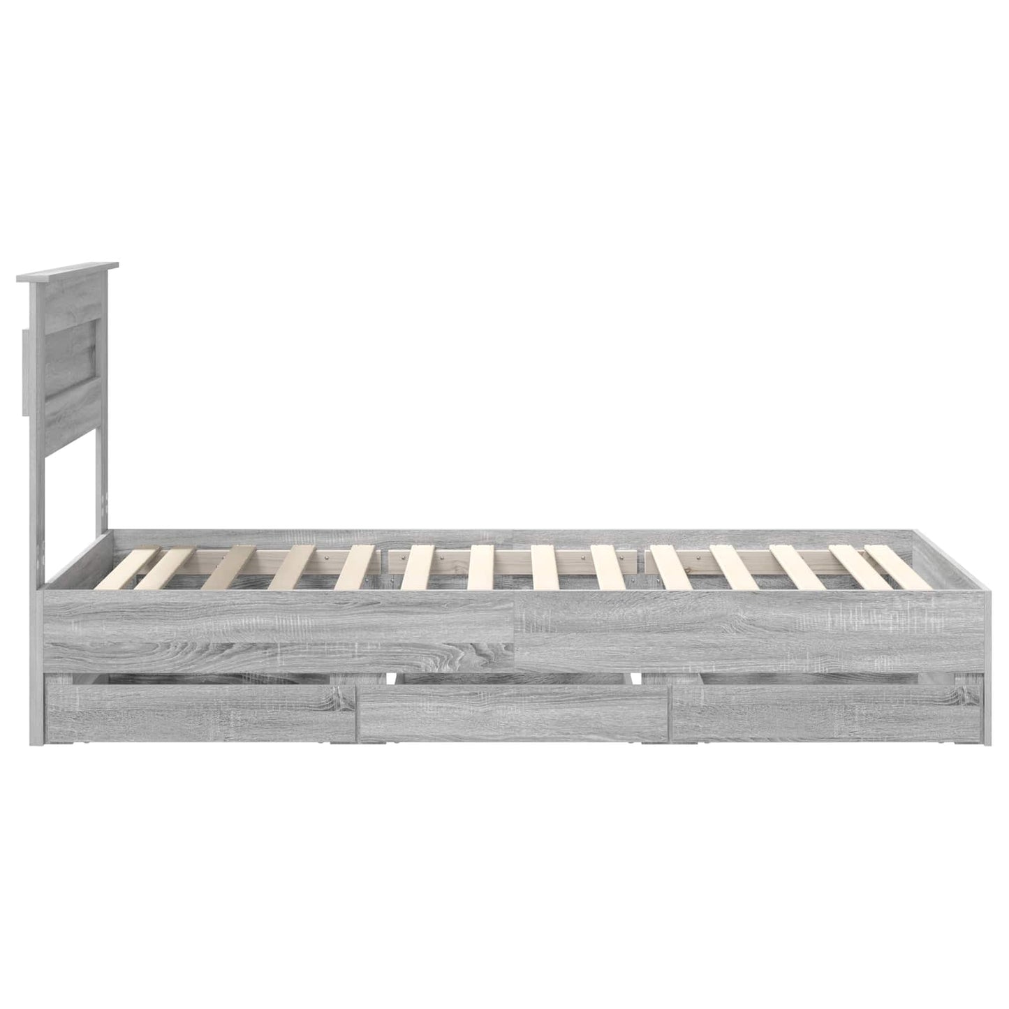 vidaXL Bettrahmen Graues Sonoma 90 x 190 cm Ingenieurs Holz