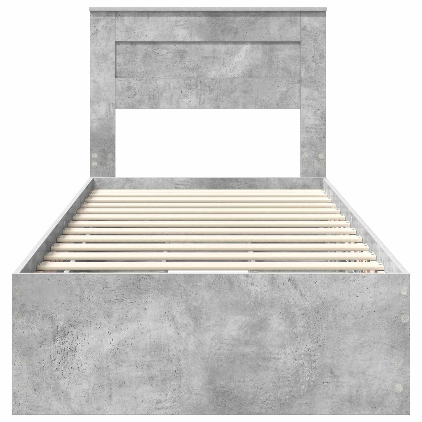 vidaXL Bettrahmen mit Kopfteil Beton Grau 90 x 200 cm Ingenieurs Holz