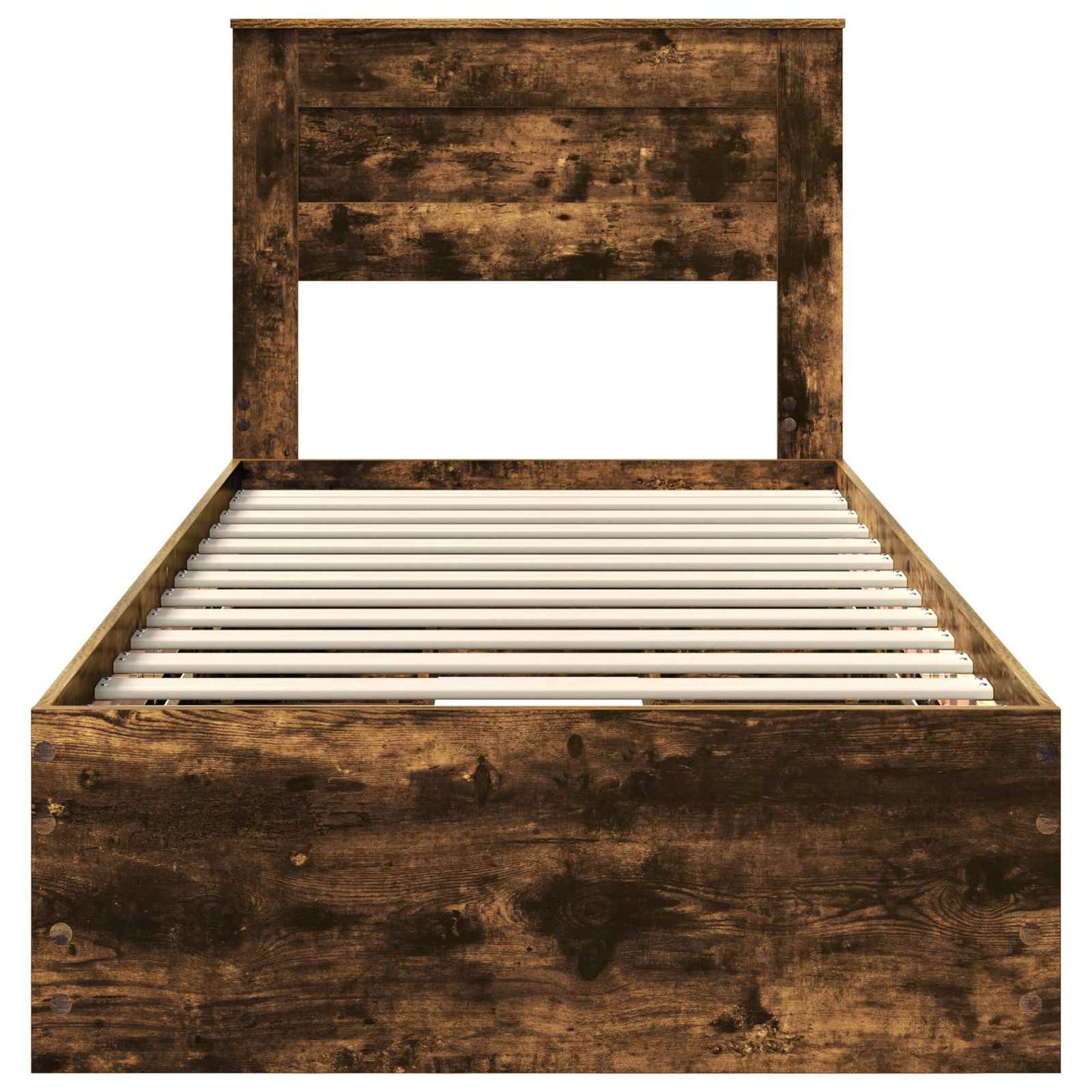 vidaXL Bettrahmen Geräucherte Eiche 90 x 200 cm Ingenieurs Holz