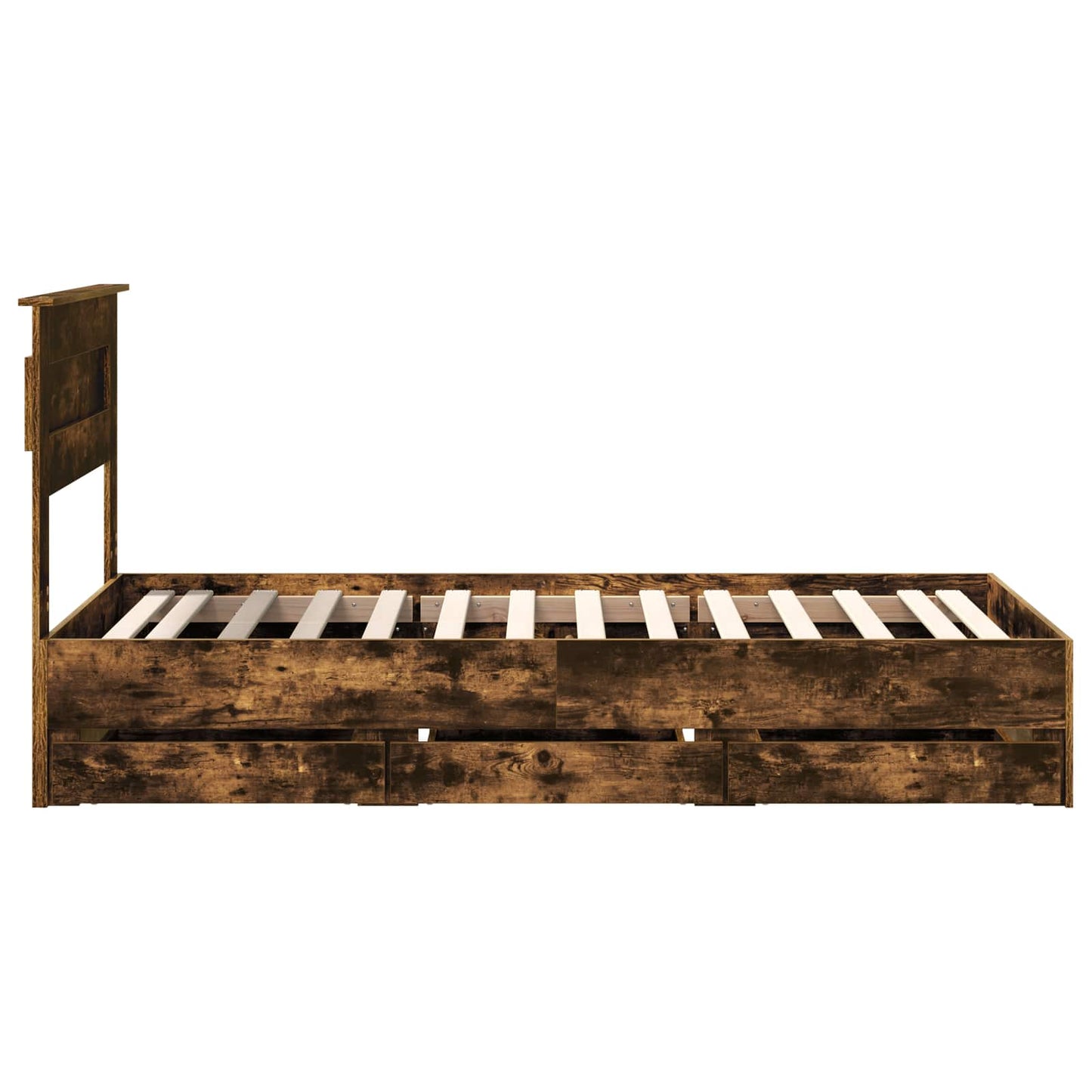 vidaXL Bettrahmen Geräucherte Eiche 90 x 200 cm Ingenieurs Holz