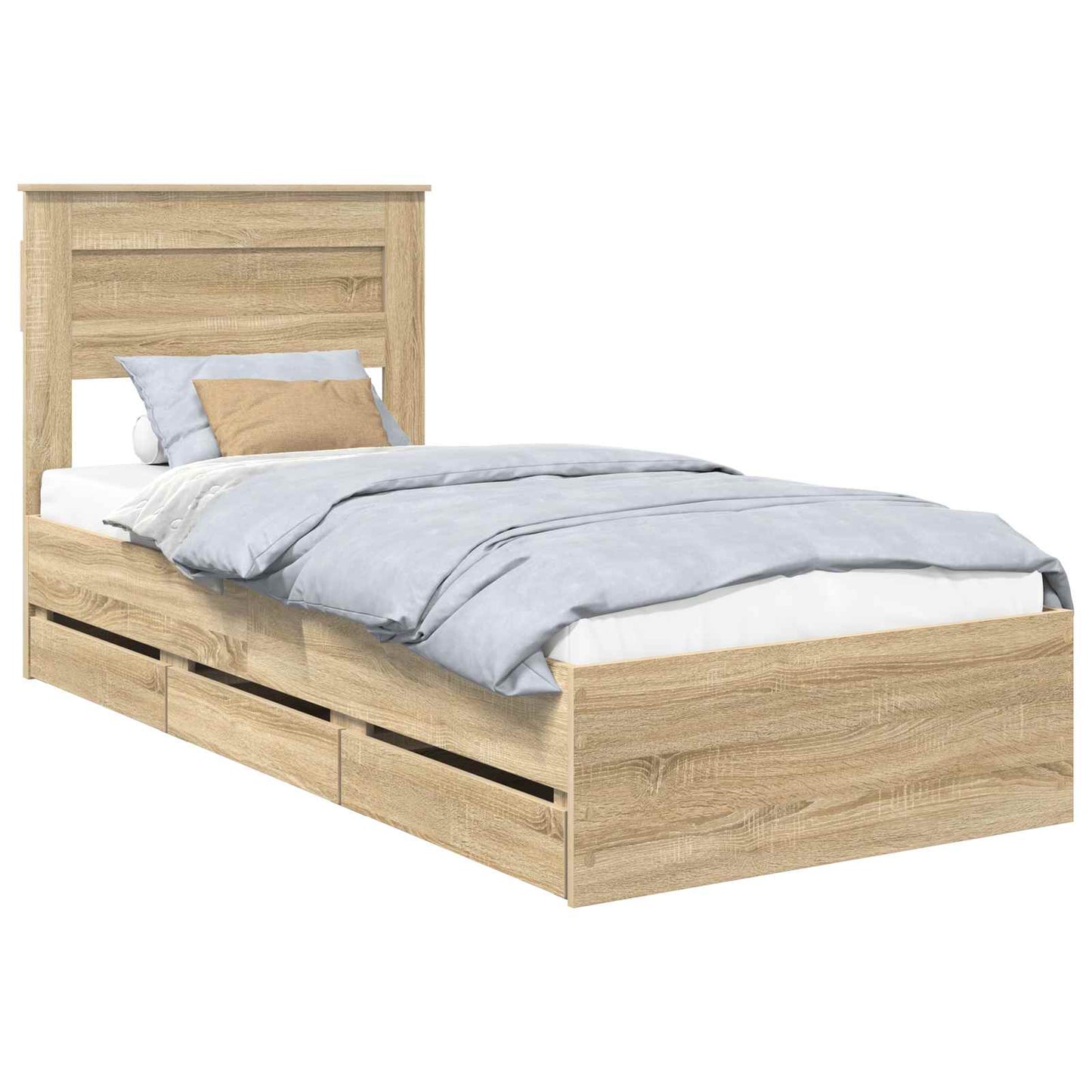 vidaXL Bettrahmen Sonoma-Eiche 75 x 190 cm Ingenieurs Holz