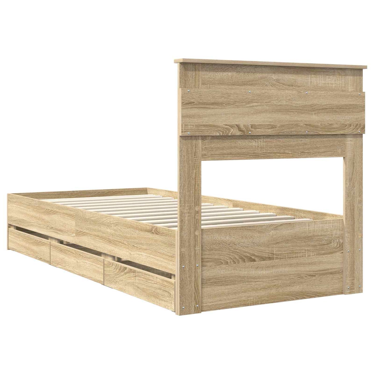 vidaXL Bettrahmen Sonoma-Eiche 75 x 190 cm Ingenieurs Holz