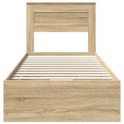 vidaXL Bettrahmen Sonoma-Eiche 75 x 190 cm Ingenieurs Holz