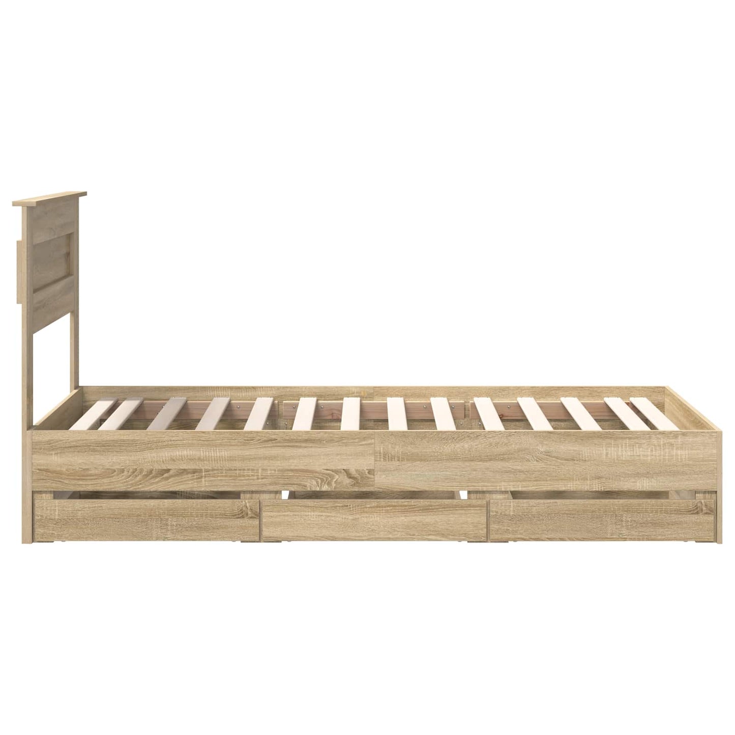 vidaXL Bettrahmen Sonoma-Eiche 75 x 190 cm Ingenieurs Holz