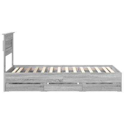 vidaXL Bettrahmen Graues Sonoma 75 x 190 cm Ingenieurs Holz