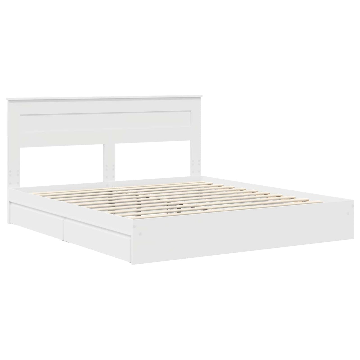 vidaXL Aufbewahrungsbett mit Kopfteil Weiß 200 x 200 cm Holzwerkstoff