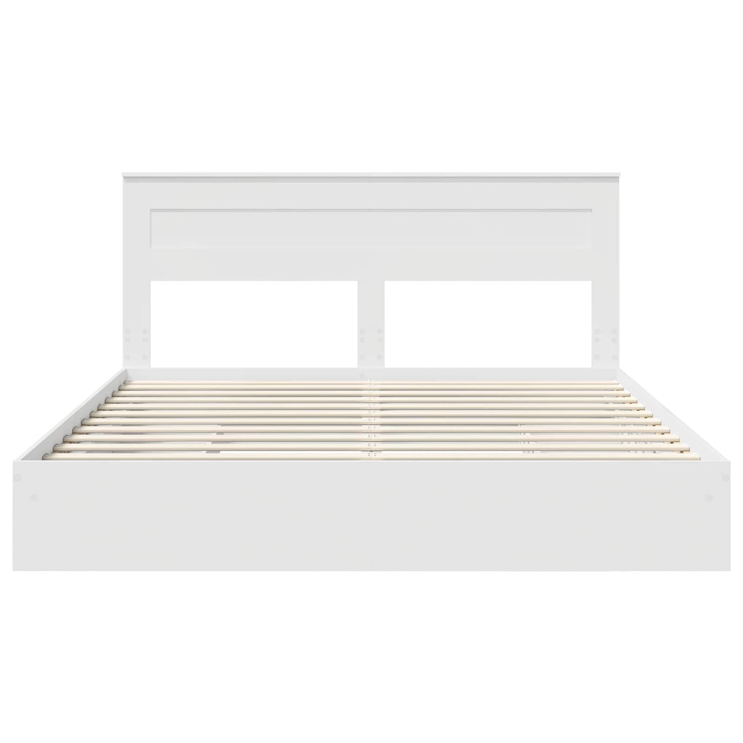 vidaXL Aufbewahrungsbett mit Kopfteil Weiß 200 x 200 cm Holzwerkstoff