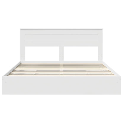 vidaXL Aufbewahrungsbett mit Kopfteil Weiß 200 x 200 cm Holzwerkstoff