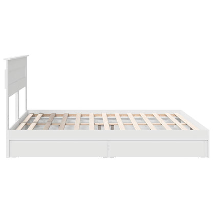 vidaXL Aufbewahrungsbett mit Kopfteil Weiß 200 x 200 cm Holzwerkstoff
