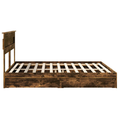 vidaXL Aufbewahrungsbett Geräucherte Eiche 200 x 200 cm Holzwerkstoff