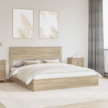 vidaXL Aufbewahrungsbett Sonoma-Eiche 180 x 200 cm Holzwerkstoff