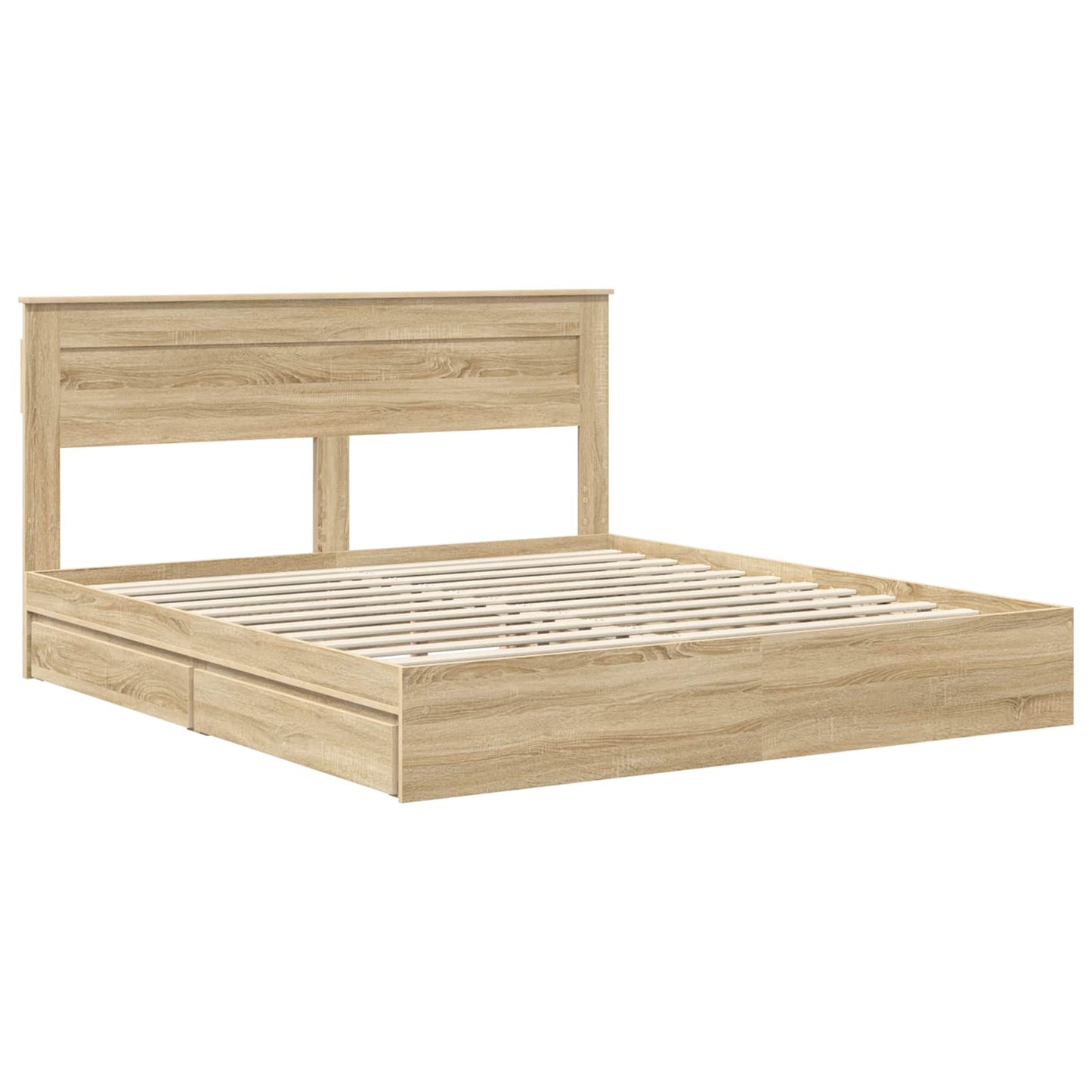 vidaXL Aufbewahrungsbett Sonoma-Eiche 180 x 200 cm Holzwerkstoff