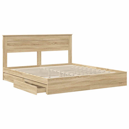 vidaXL Aufbewahrungsbett Sonoma-Eiche 180 x 200 cm Holzwerkstoff
