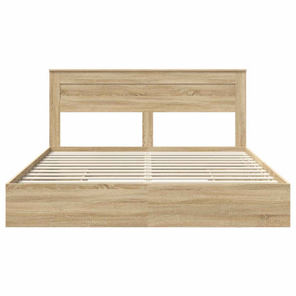 vidaXL Aufbewahrungsbett Sonoma-Eiche 180 x 200 cm Holzwerkstoff