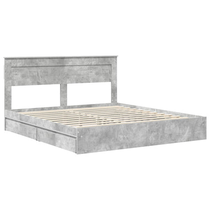 vidaXL Aufbewahrungsbett Beton Grau 180 x 200 cm Holzwerkstoff