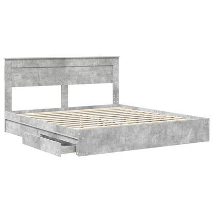 vidaXL Aufbewahrungsbett Beton Grau 180 x 200 cm Holzwerkstoff