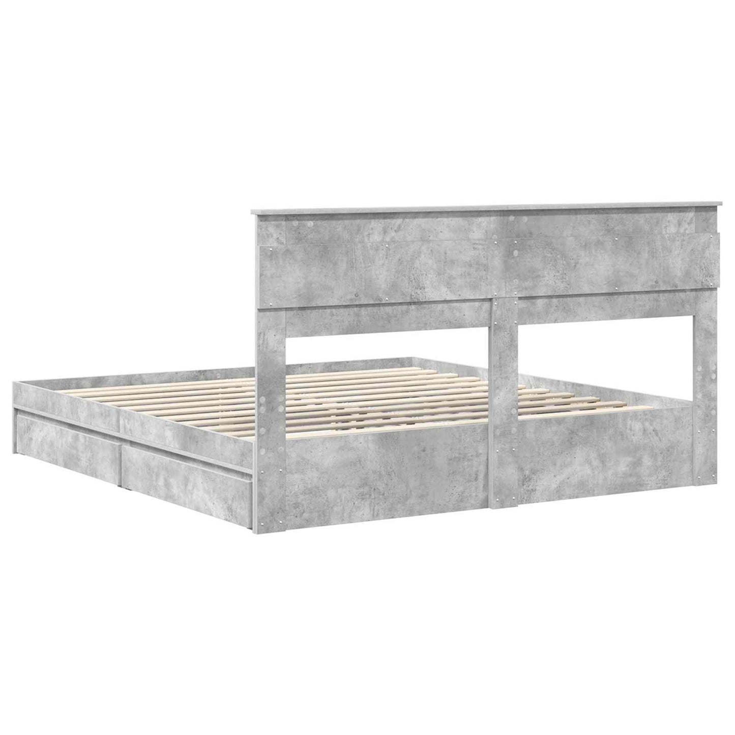vidaXL Aufbewahrungsbett Beton Grau 180 x 200 cm Holzwerkstoff