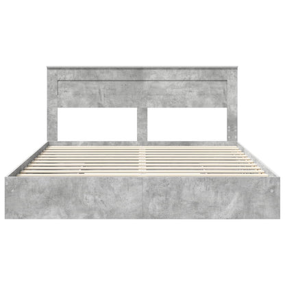 vidaXL Aufbewahrungsbett Beton Grau 180 x 200 cm Holzwerkstoff