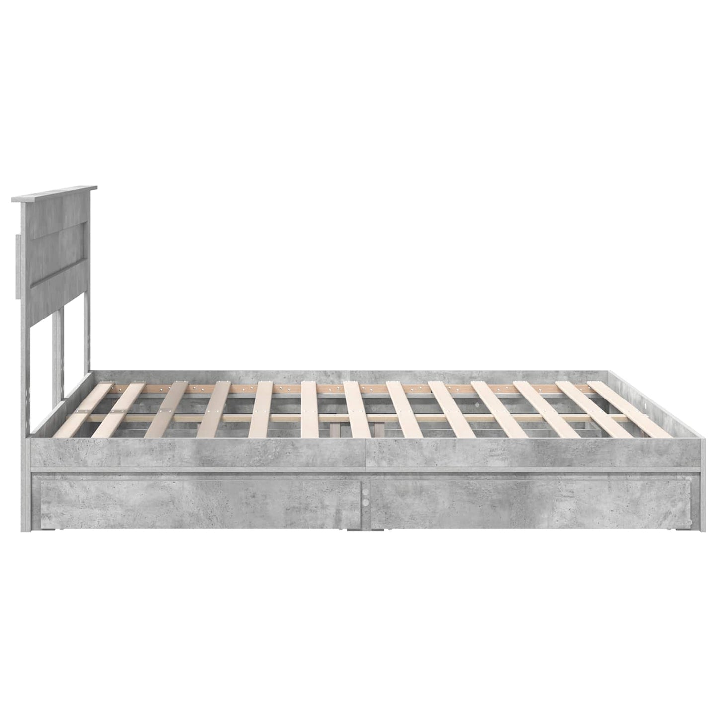 vidaXL Aufbewahrungsbett Beton Grau 180 x 200 cm Holzwerkstoff