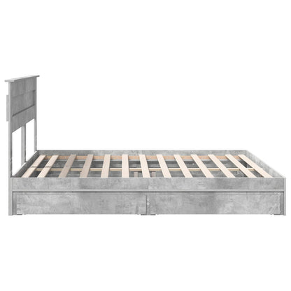 vidaXL Aufbewahrungsbett Beton Grau 180 x 200 cm Holzwerkstoff