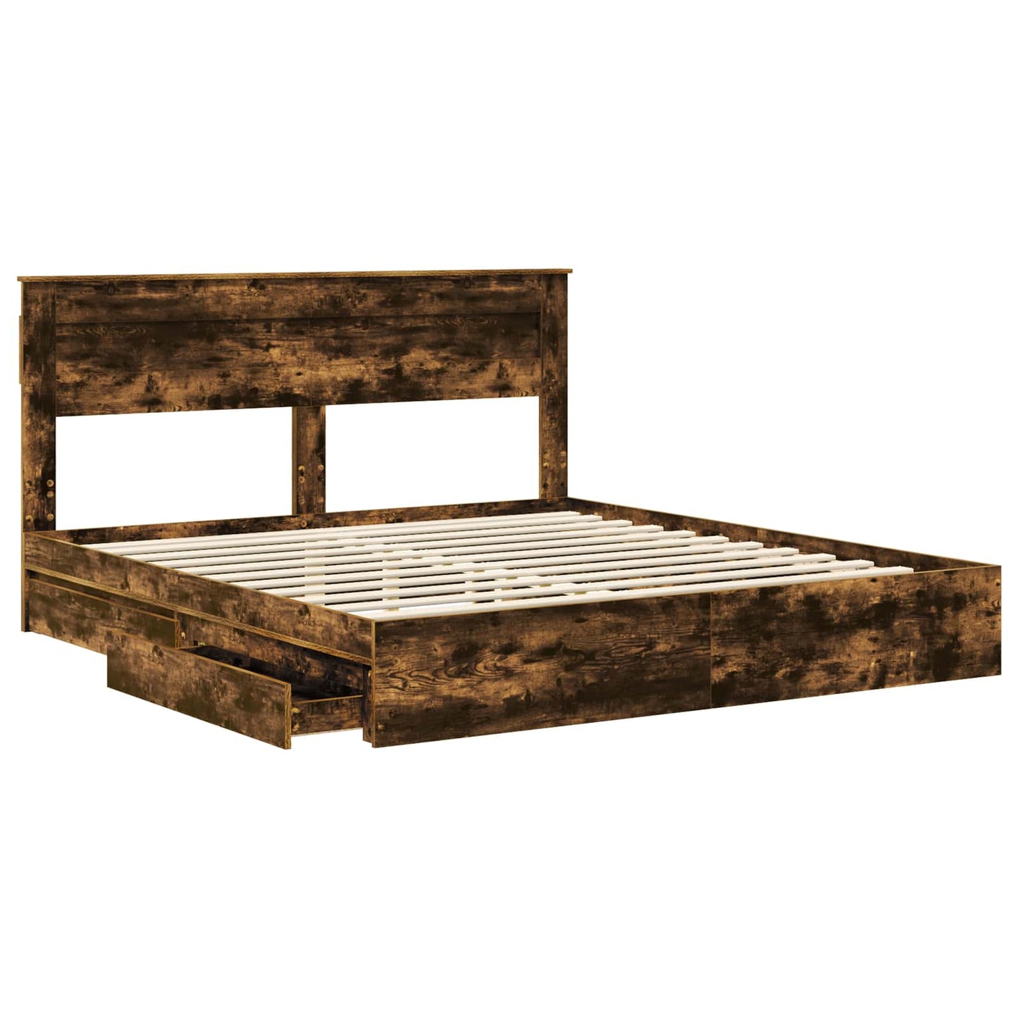 vidaXL Aufbewahrungsbett Geräucherte Eiche 180 x 200 cm Holzwerkstoff