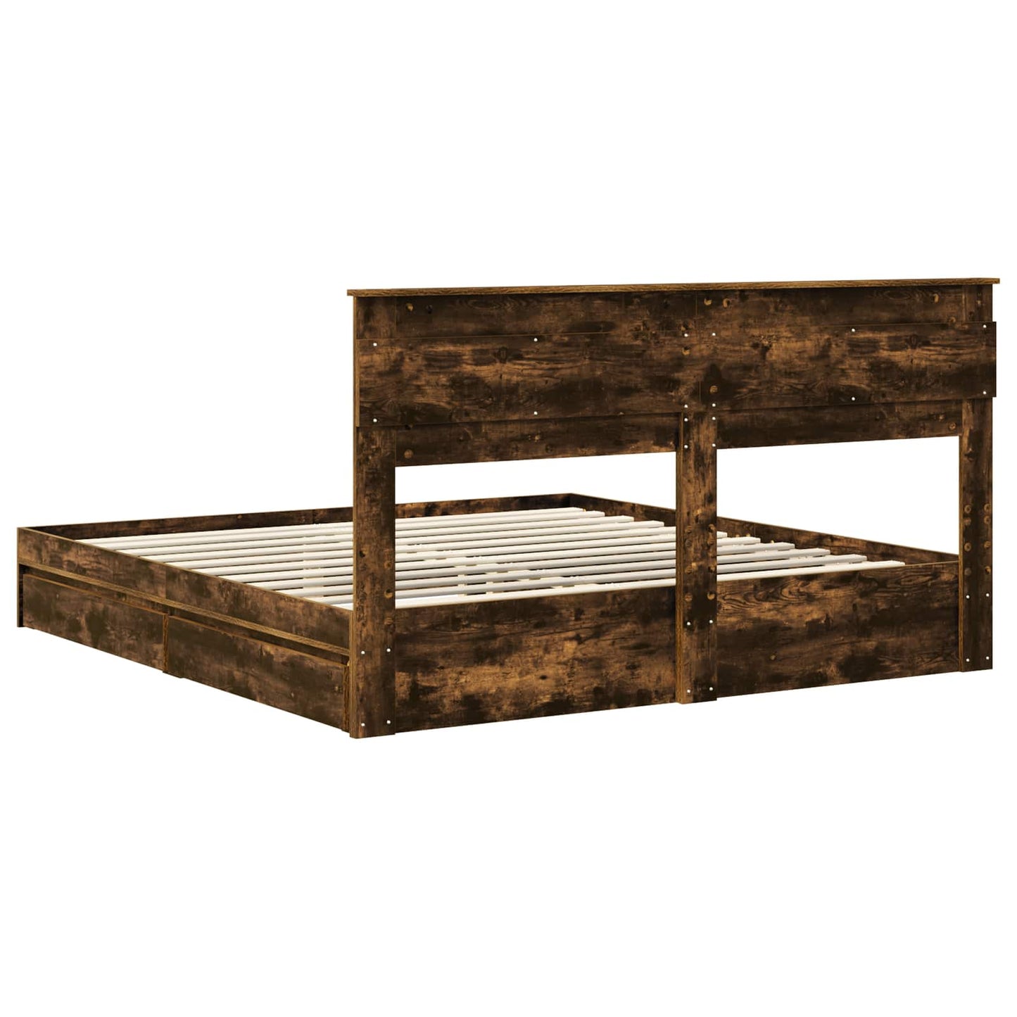 vidaXL Aufbewahrungsbett Geräucherte Eiche 180 x 200 cm Holzwerkstoff