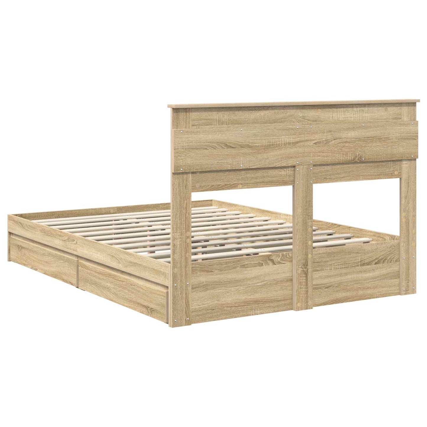 vidaXL Lit de rangement chêne Sonoma 160 x 200 cm Bois d'ingénierie