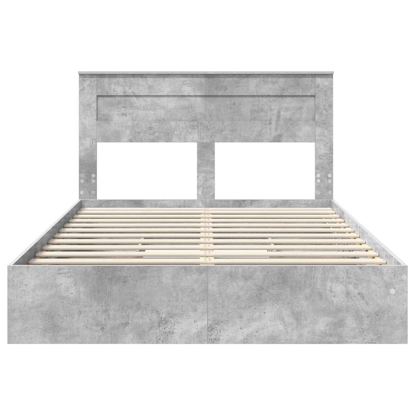 vidaXL Lit de rangement gris béton 150 x 200 cm bois d'ingénierie