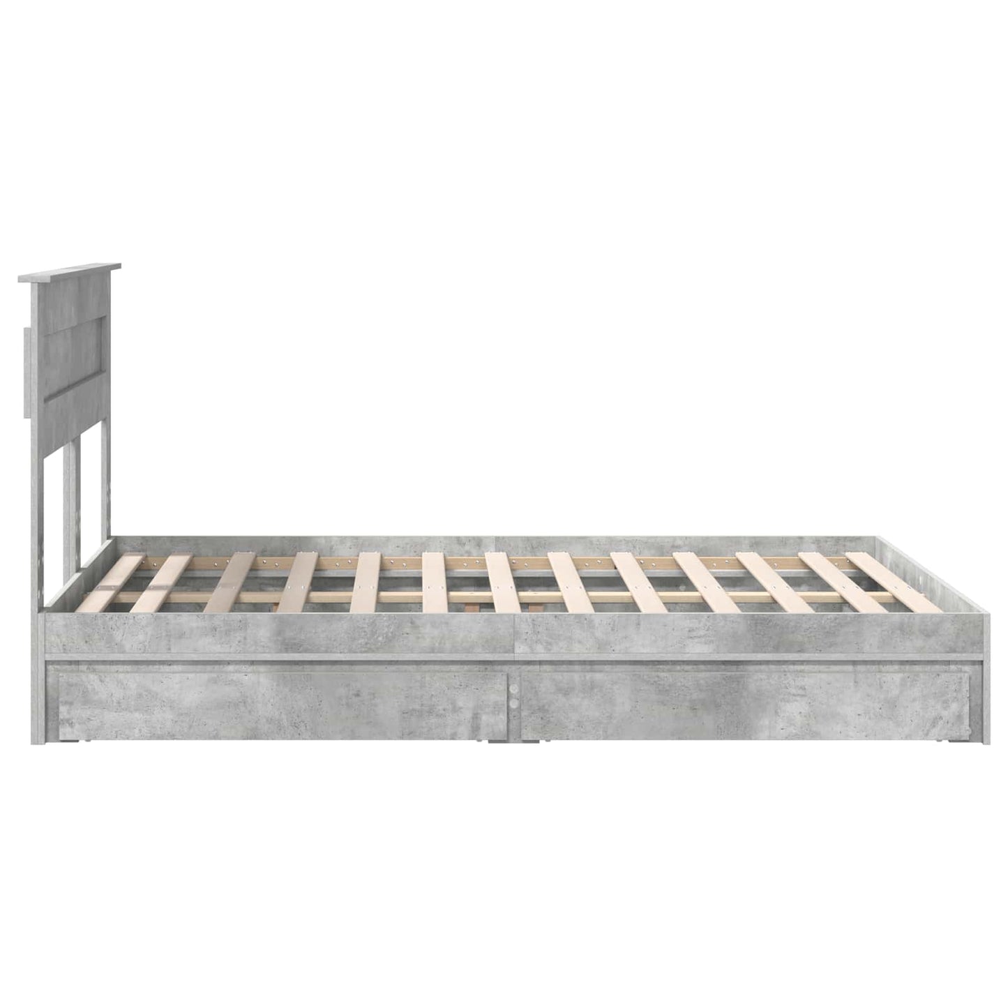 vidaXL Lit de rangement gris béton 150 x 200 cm bois d'ingénierie