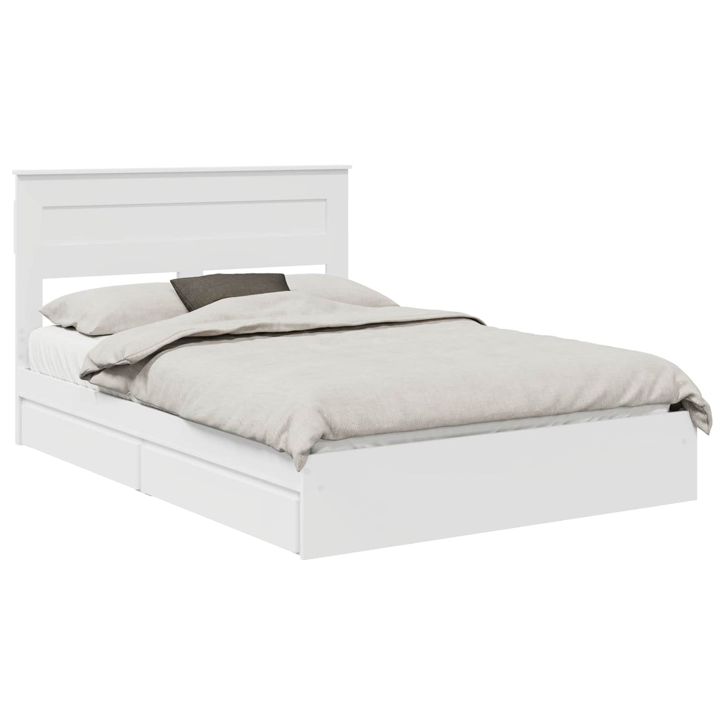 vidaXL Lit de rangement avec tête de lit Blanc 140 x 190 cm Bois d'ingénierie