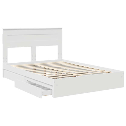vidaXL Lit de rangement avec tête de lit Blanc 140 x 190 cm Bois d'ingénierie