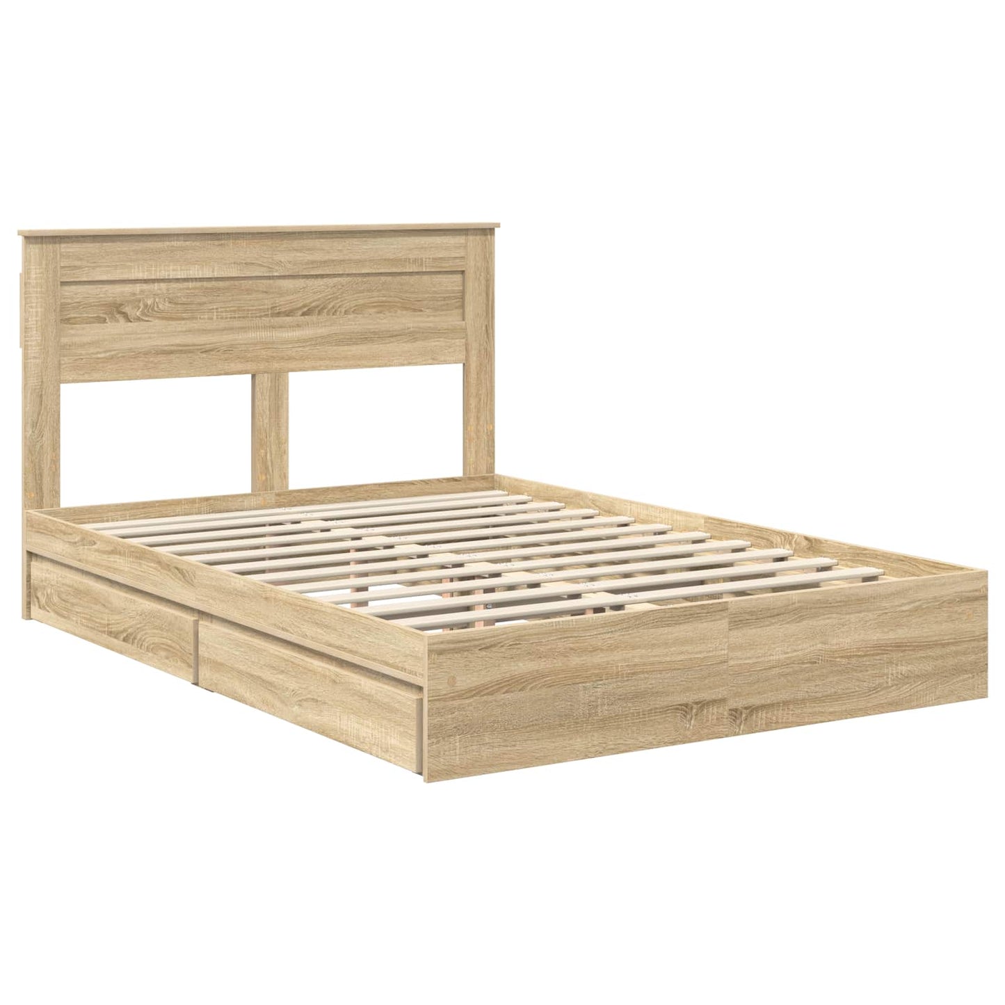 vidaXL Lit de rangement chêne Sonoma 140 x 190 cm Aggloméré