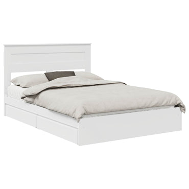 vidaXL Lit de rangement avec tête de lit Blanc 140 x 200 cm Bois d'ingénierie
