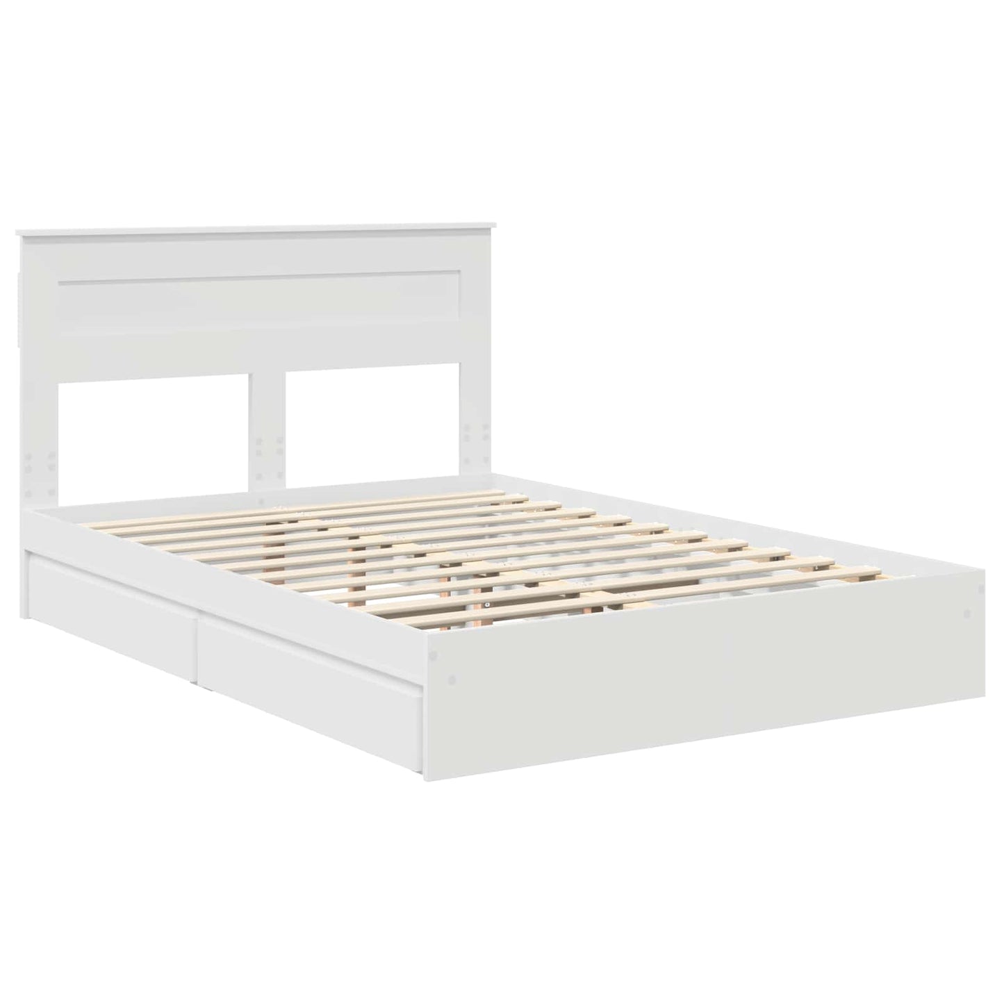 vidaXL Lit de rangement avec tête de lit Blanc 140 x 200 cm Bois d'ingénierie