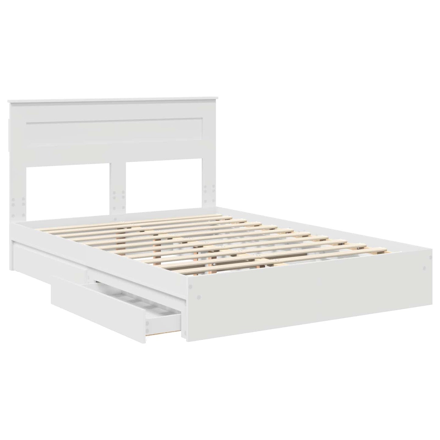 vidaXL Lit de rangement avec tête de lit Blanc 140 x 200 cm Bois d'ingénierie
